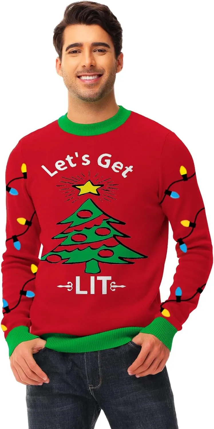 AOBUTE Women Winter Sweater Funny Printed Long Sleeve Holiday Knit Pullover