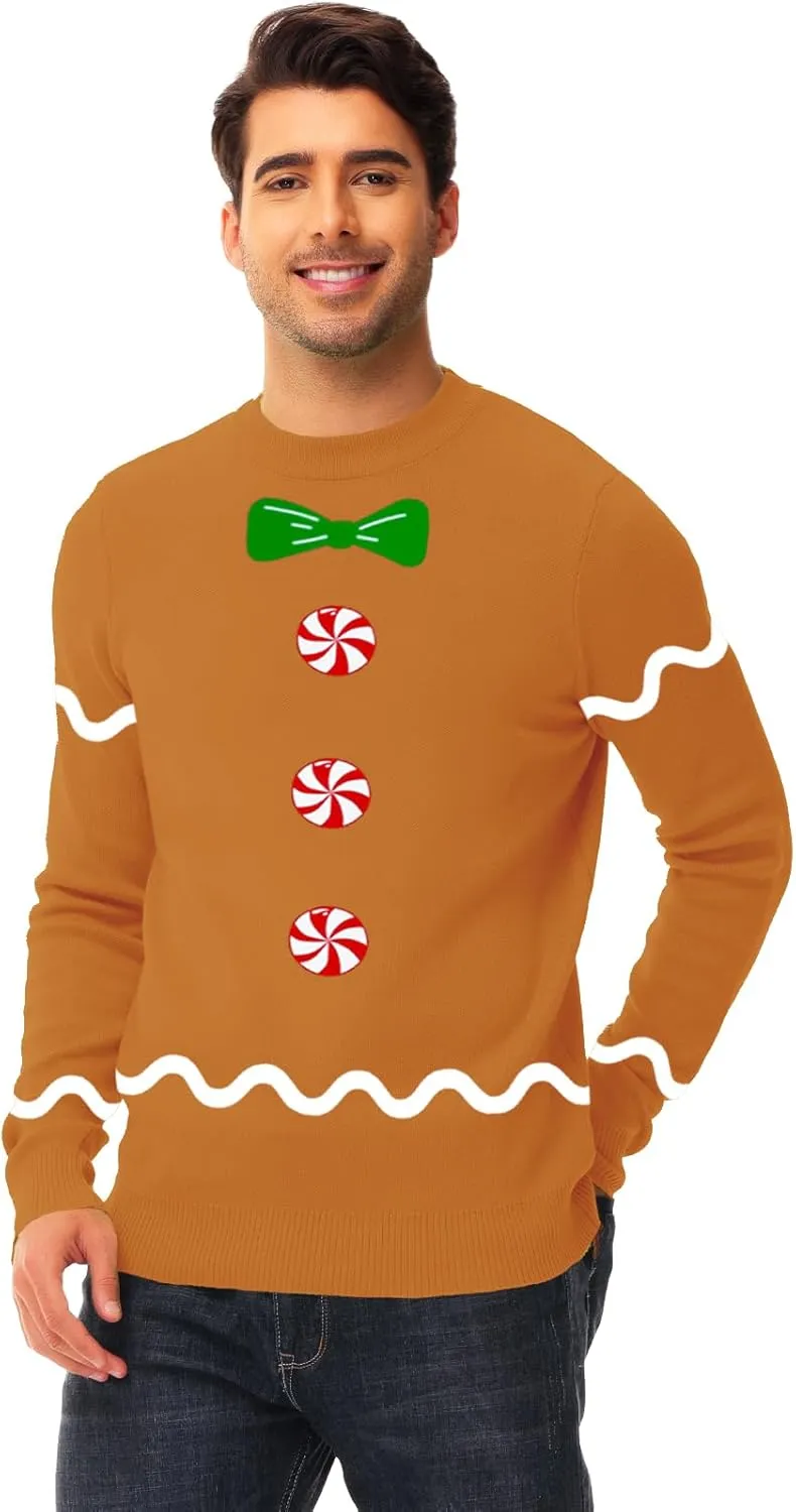 AOBUTE Women Winter Sweater Funny Printed Long Sleeve Holiday Knit Pullover
