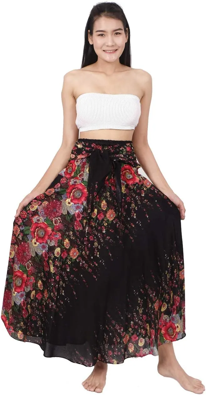 Banjamath Women's Long Bohemian Style Gypsy Boho Hippie Skirt