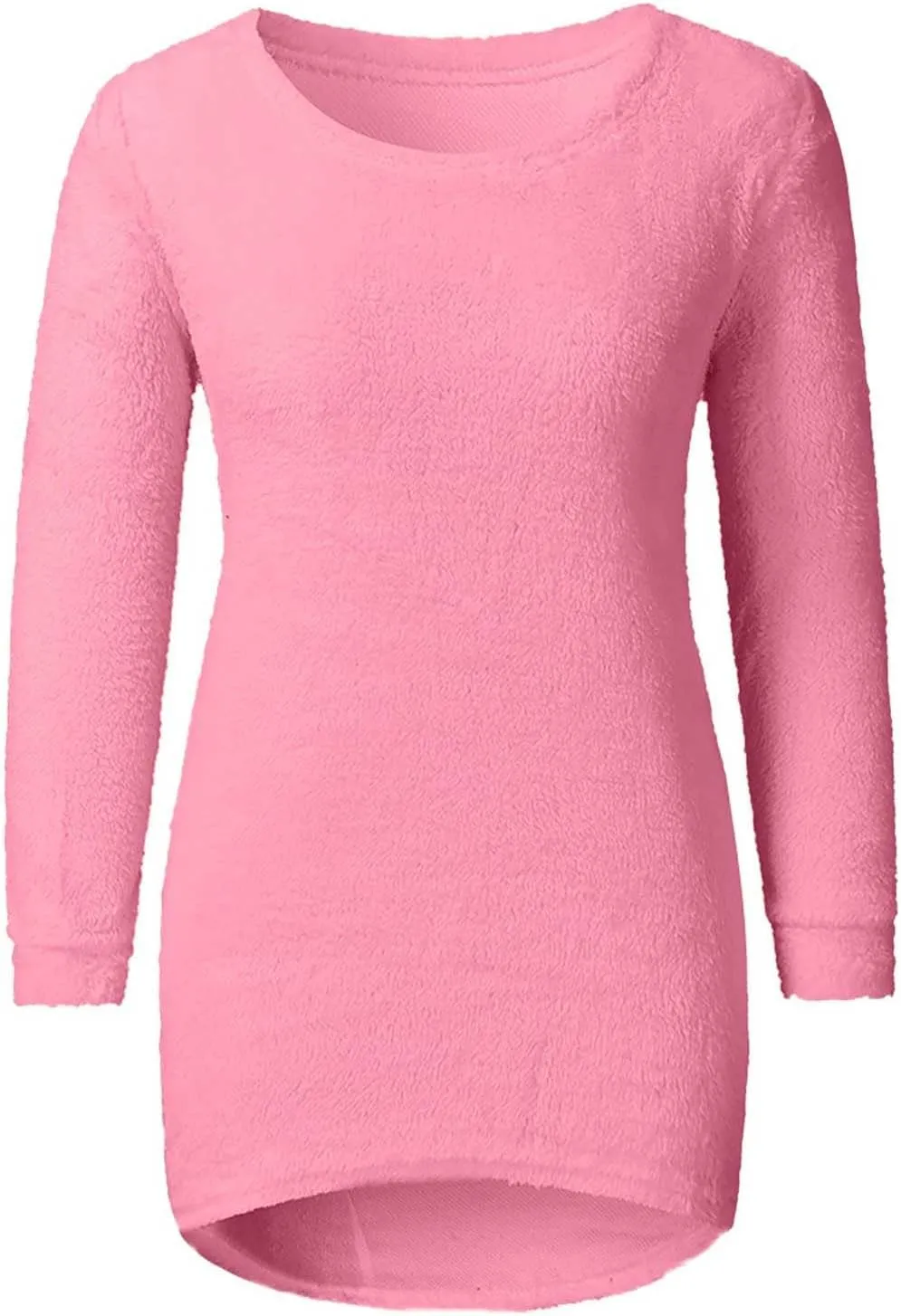 Fuzzy Sweater for Women Furry Crewneck Pullover Women Long Sleeve Jumper Sweaters Plain Sweatshirt Fall Cute Tops