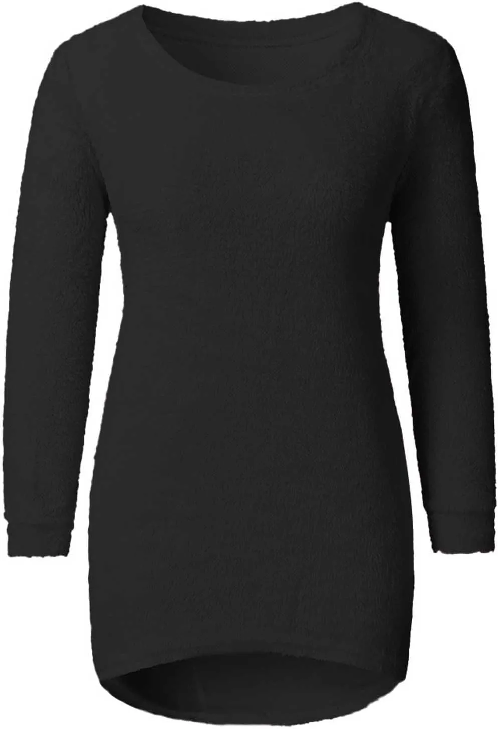 Fuzzy Sweater for Women Furry Crewneck Pullover Women Long Sleeve Jumper Sweaters Plain Sweatshirt Fall Cute Tops