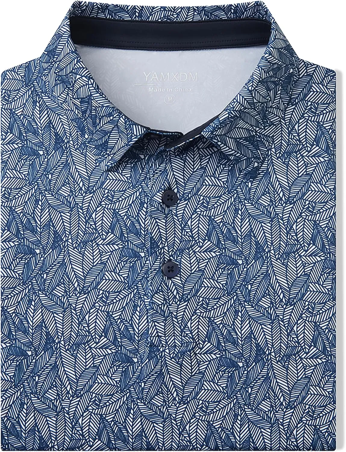 Golf Polo Shirts for Men - Print Moisture Wicking Quick Dry Short Sleeve Collared Polo Shirts for Golf Tennis Wear