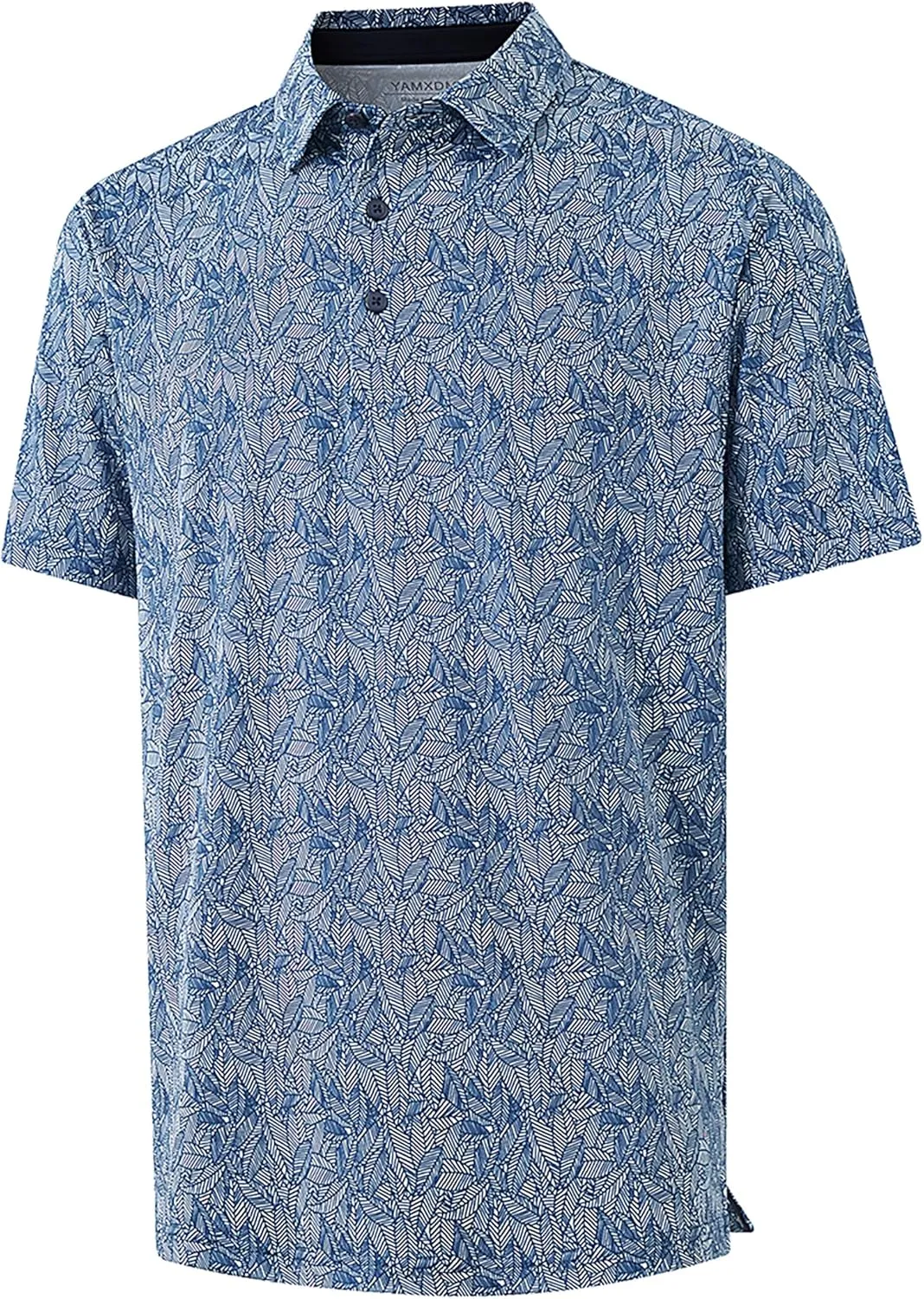 Golf Polo Shirts for Men - Print Moisture Wicking Quick Dry Short Sleeve Collared Polo Shirts for Golf Tennis Wear