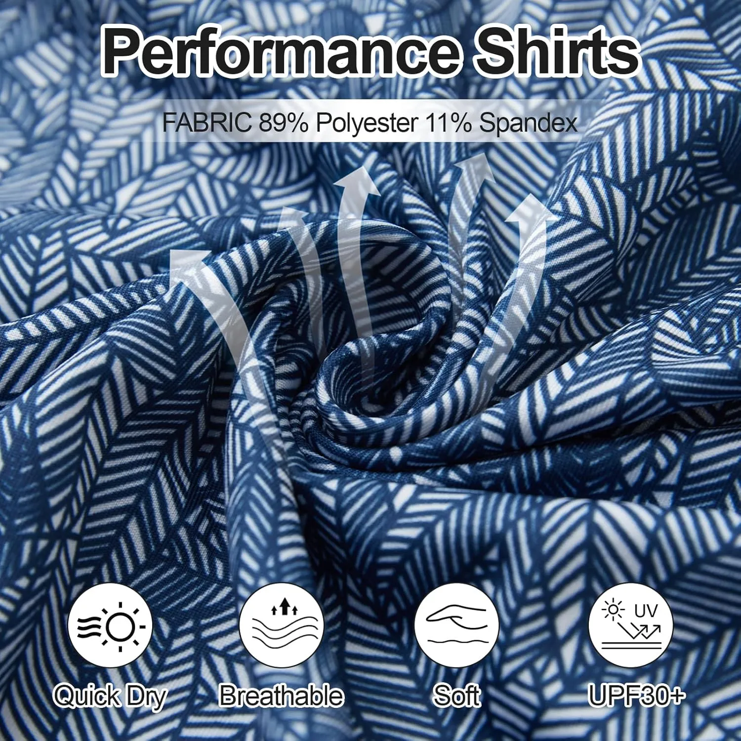 Golf Polo Shirts for Men - Print Moisture Wicking Quick Dry Short Sleeve Collared Polo Shirts for Golf Tennis Wear