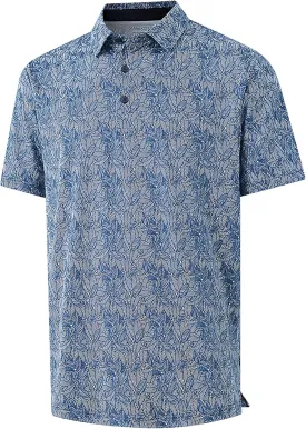 Golf Polo Shirts for Men - Print Moisture Wicking Quick Dry Short Sleeve Collared Polo Shirts for Golf Tennis Wear