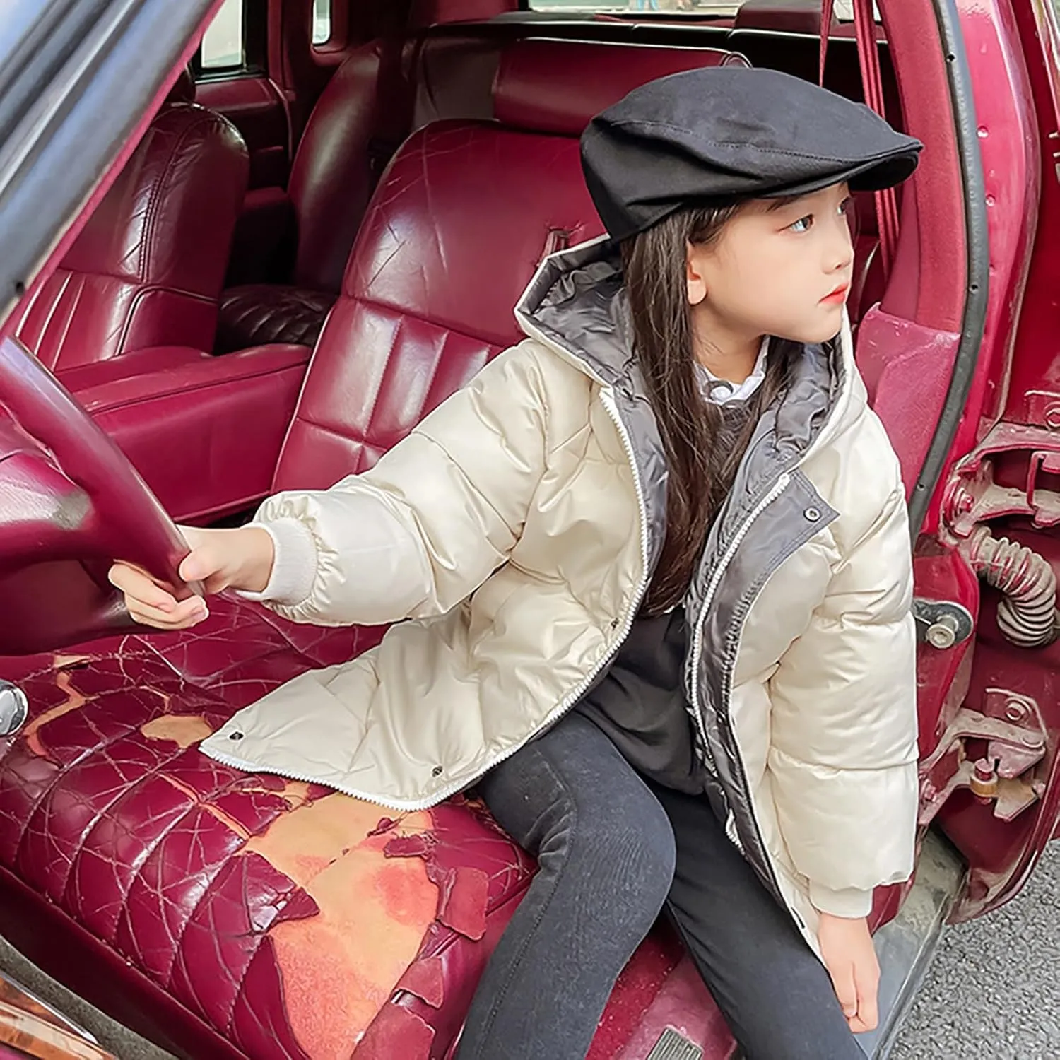 Kids Long Winter Coats Hooded Heavyweight Puffer Coat Warm Padded Jacket for Boys Girls Toddler Parka Snow Outwear