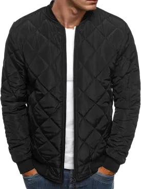 Men's Diamond Quilted Puffer Down Jacket Packable Lightweight Water Resistant Insulated Puffy Coat for Business Travel
