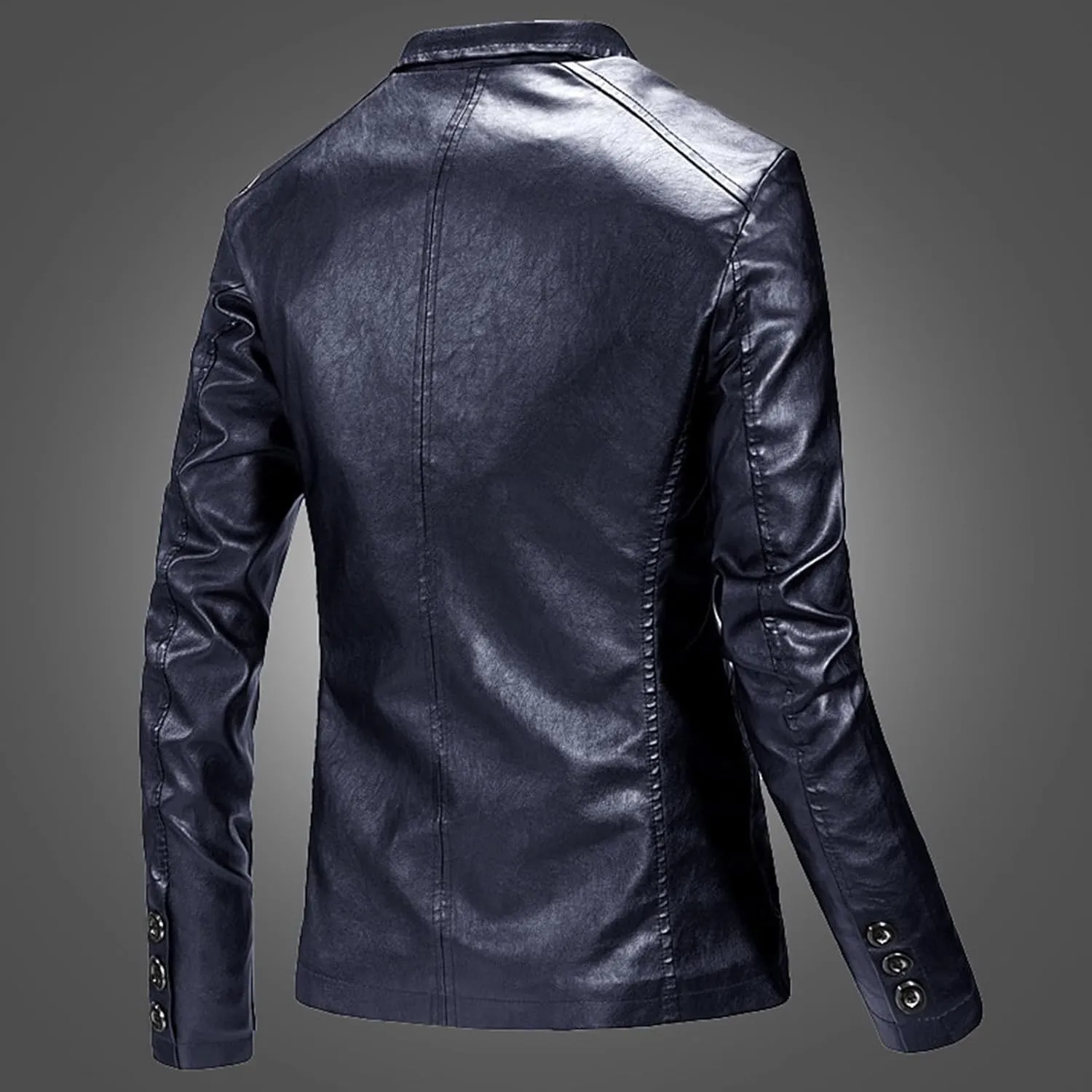 Men's Tuxedo Jacket Slim Fit 2024 Winter Wedding Blazer Leather Two Button Dress Suit Jackets Coat for Dinner,Prom,Party
