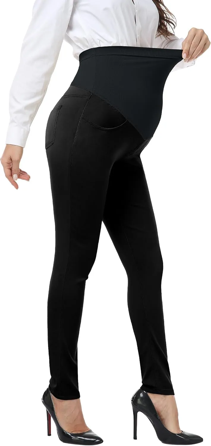 PACBREEZE Women's Maternity Pants for Work Capris Casual Comfort and Style Ankle Pants