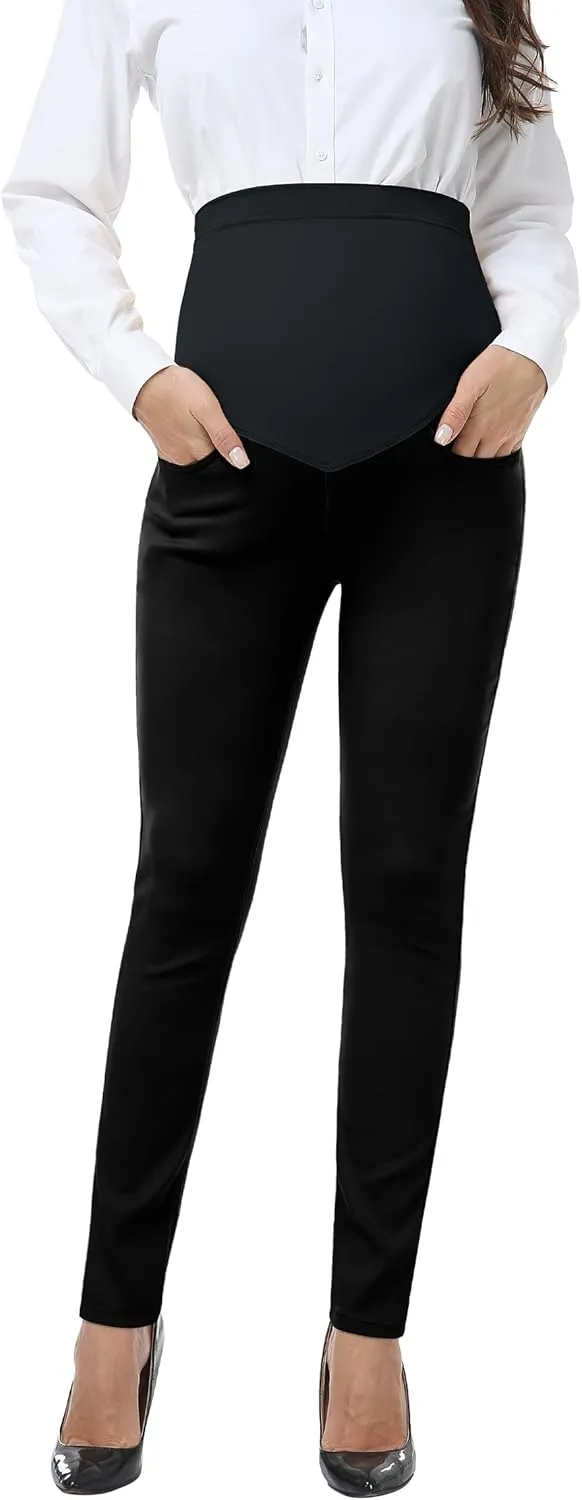 PACBREEZE Women's Maternity Pants for Work Capris Casual Comfort and Style Ankle Pants