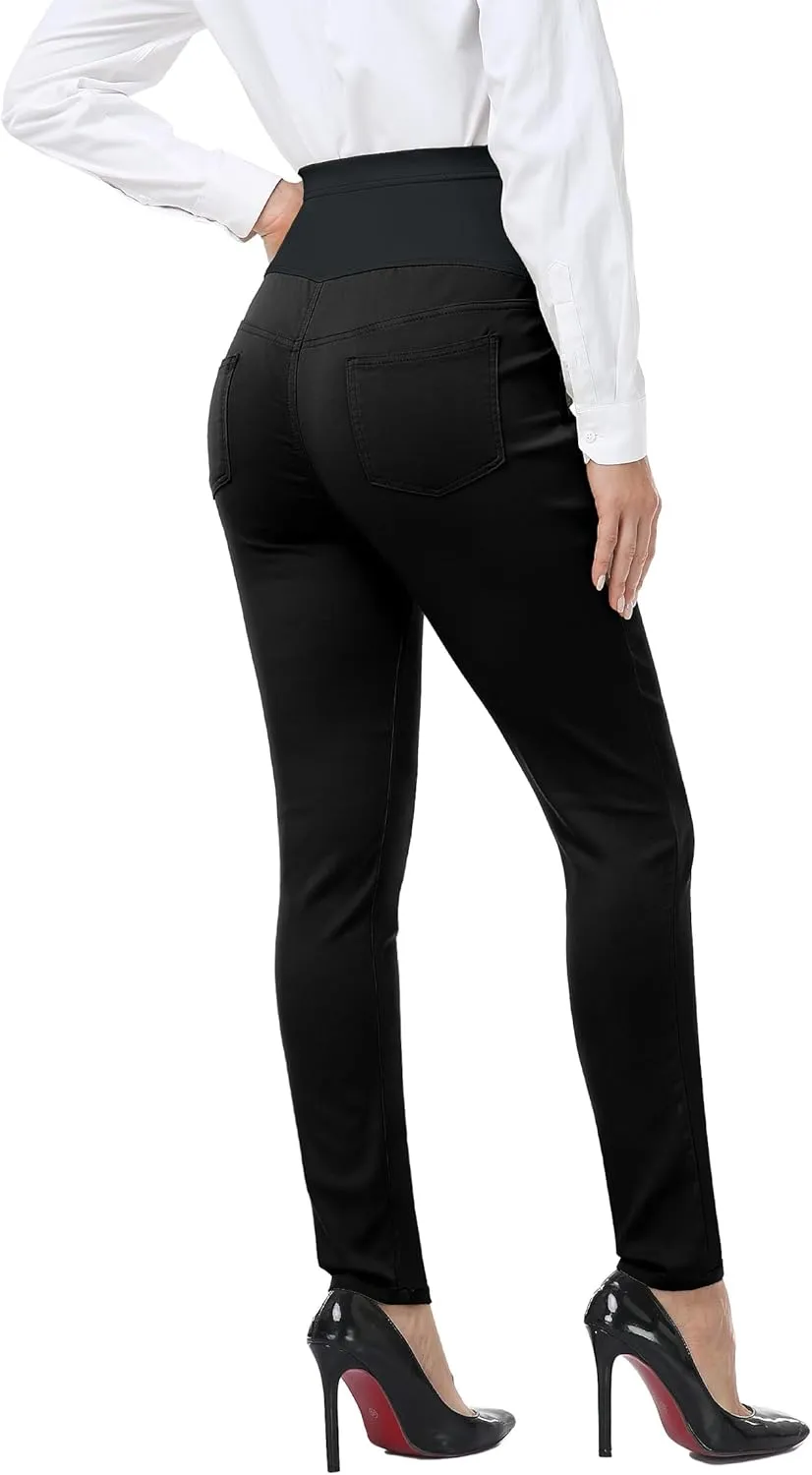 PACBREEZE Women's Maternity Pants for Work Capris Casual Comfort and Style Ankle Pants