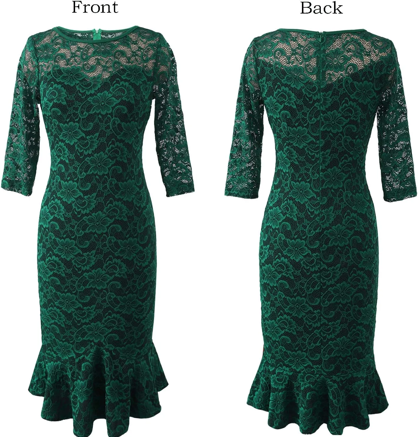 VFSHOW Womens Elegant Vintage Cocktail Party Mermaid Bodycon Midi Mid-Calf Dress